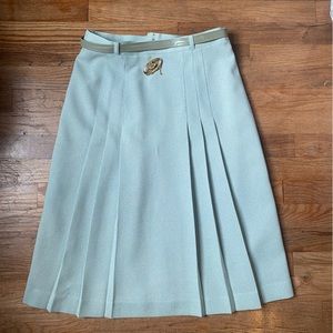 Beautiful Green Vintage Mid-length Skirt Pleated